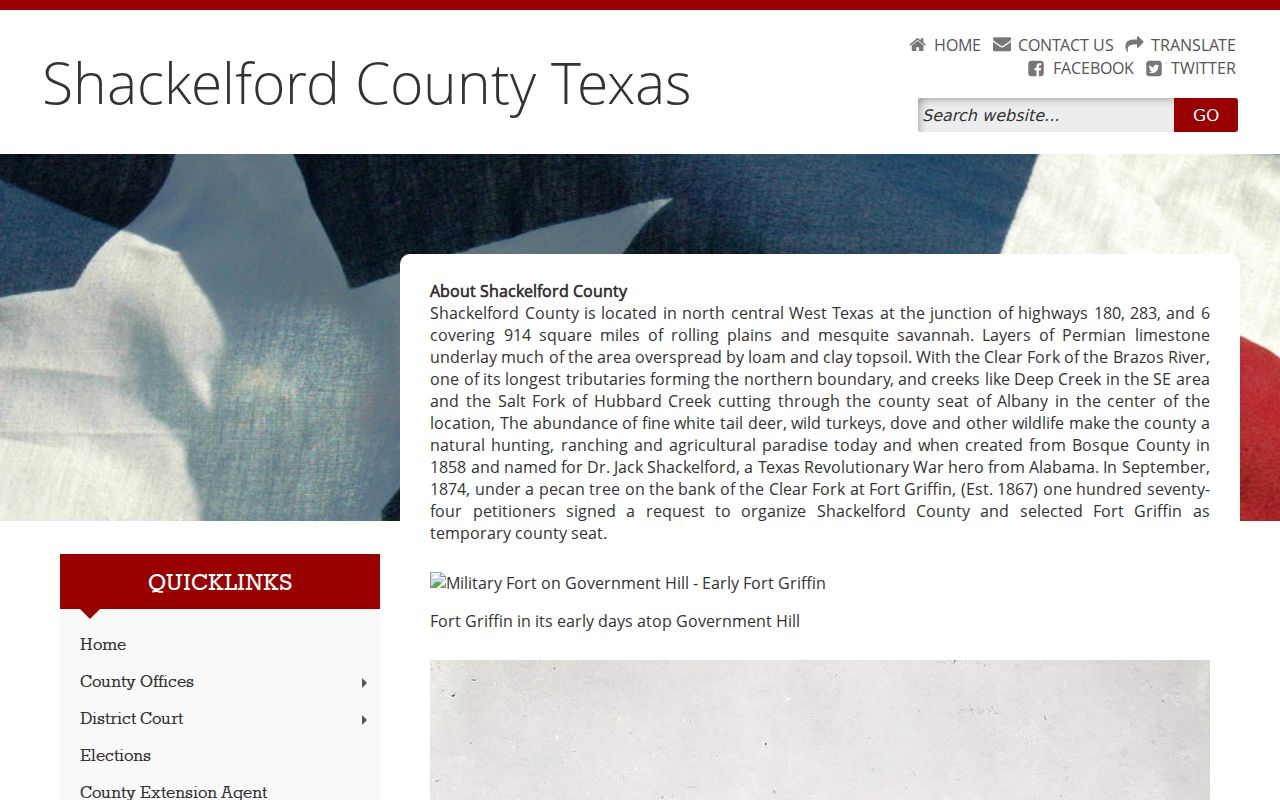 Shackelford County Albany criminal record history and civic buildings
