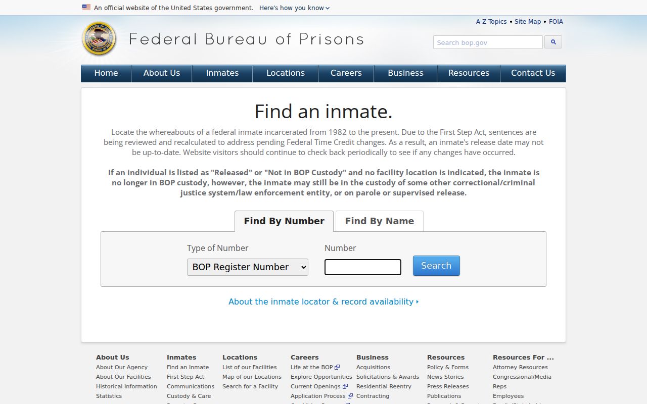 Federal inmate locator for custody after a Shackelford County arrest