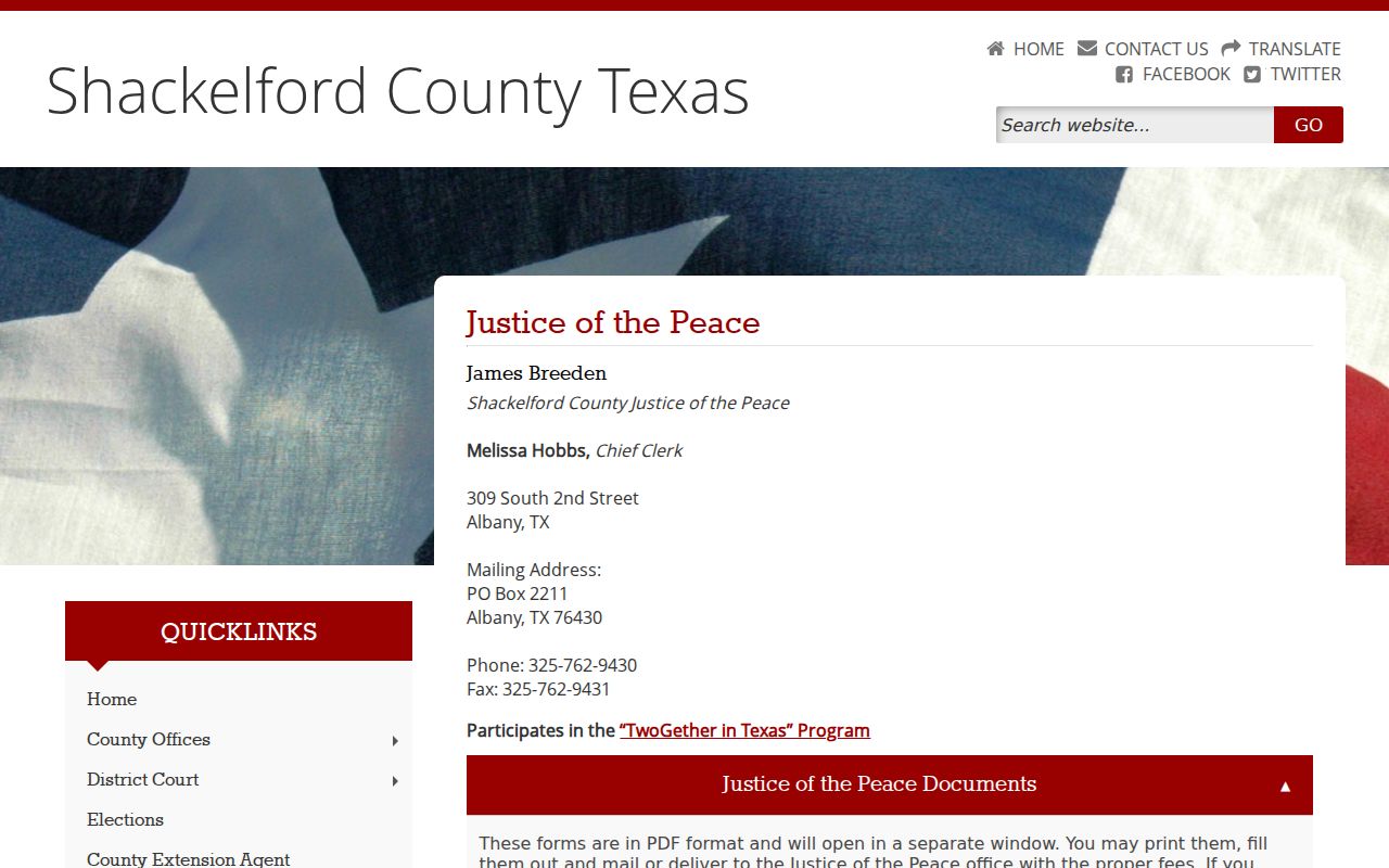 Shackelford County court case lookup through the Justice Court