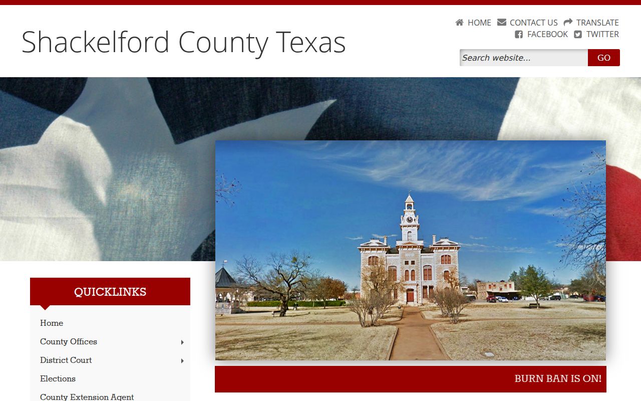 Shackelford County criminal history courthouse contact page
