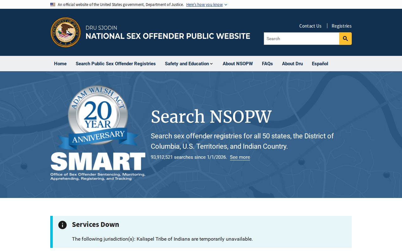 National registry search supporting a Shackelford County sex offender lookup